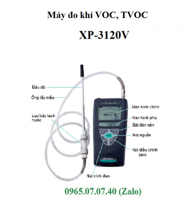 Máy đo khí VOC XP-3120-V Cosmos trong ô tô ngày mát trời