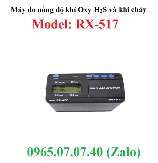 Máy đo nồng độ khí Oxy H2S và khí gas cháy nổ RX-517 Riken Keiki