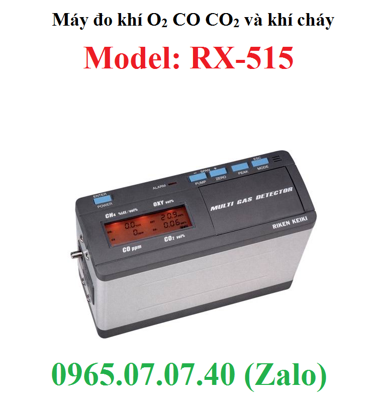 Máy đo 4 khí CO CO2 O2 và gas cháy nổ RX-515 RKI