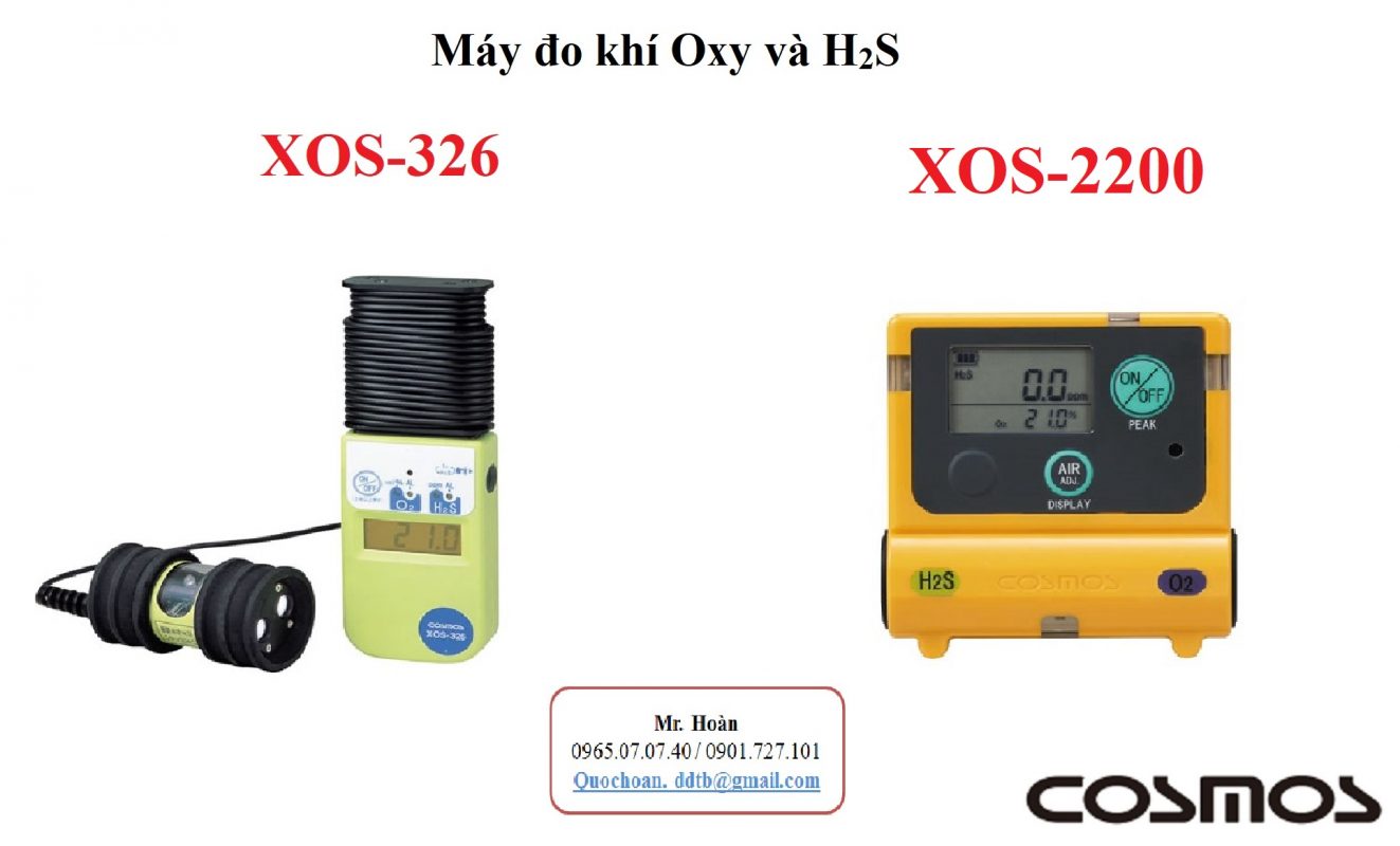 So sánh máy đo khí O2 và H2S XOS-326 và XOS-2200