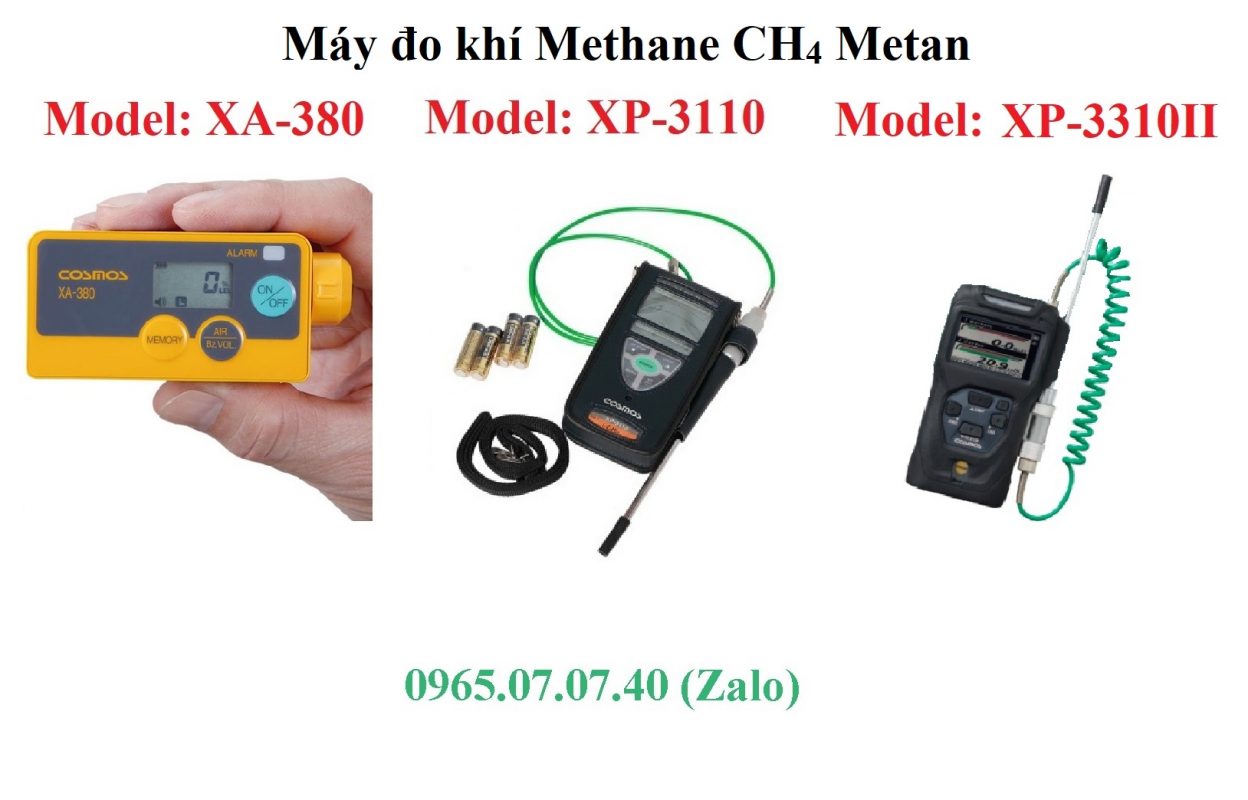 So sánh máy đo khí CH4 Metan Methane XA-380 XP-3110 XP-3310II