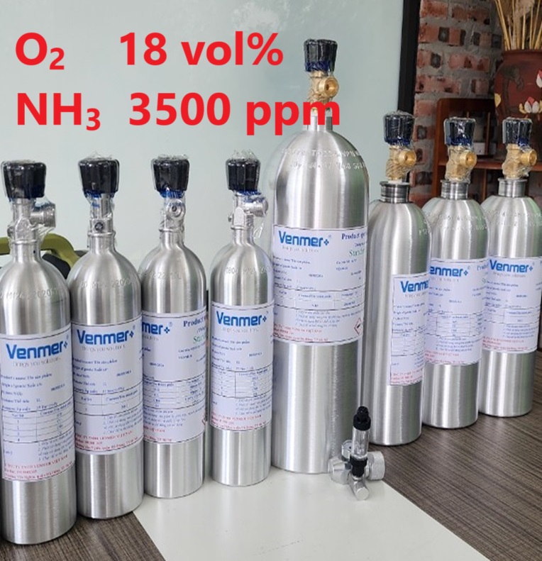 Chai khí O2 18 vol% NH3 3500 ppm Chai khí O2 18 vol% NH3 3500 ppm