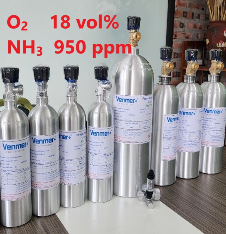 Chai khí O2 18 vol% NH3 950 ppm Chai khí O2 18 vol% NH3 950 ppm