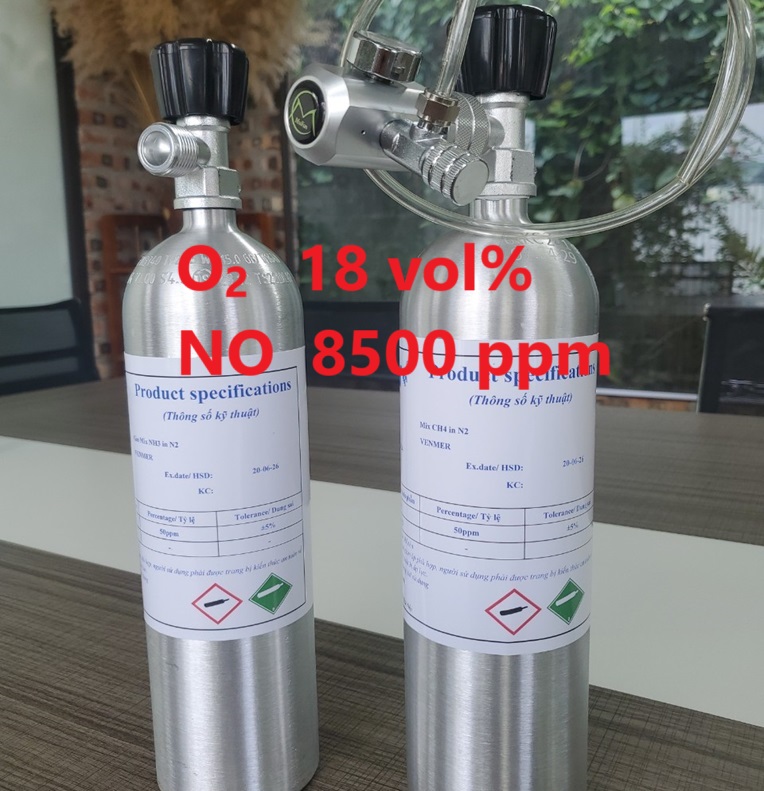Chai khí O2 18 vol% NO 8500 ppm Chai khí O2 18 vol% NO 8500 ppm