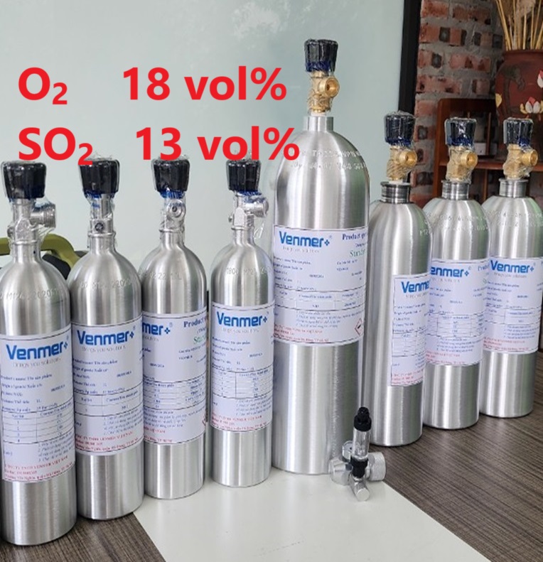 Chai khí O2 18 vol% SO2 13 vol% Chai khí O2 18 vol% SO2 13 vol%