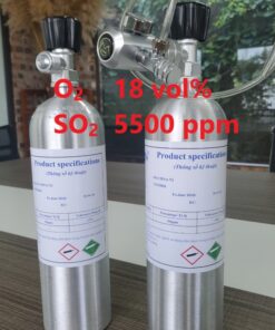 Chai khí O2 18 vol% SO2 5500 ppm