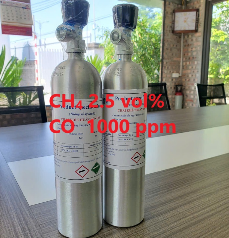 Chai khí CH4 2.5 vol % CO 1000 ppm Chai khí CH4 2.5 vol % CO 1000 ppm