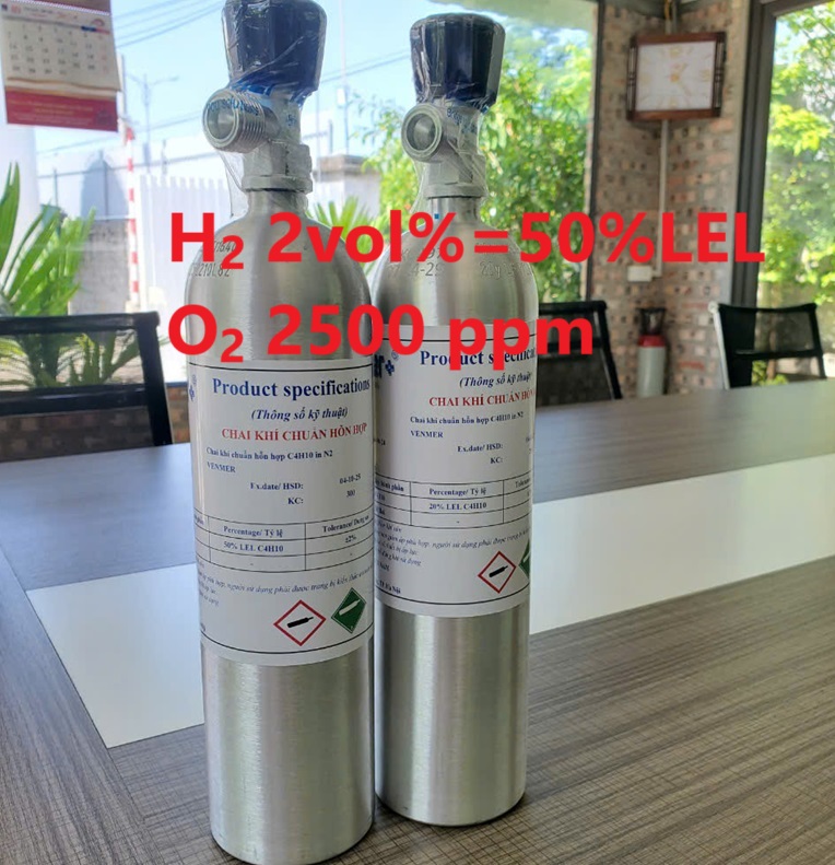 Chai khí H2 Hydro 2 vol % O2 2500 ppm Chai khí H2 Hydro 2 vol % O2 2500 ppm
