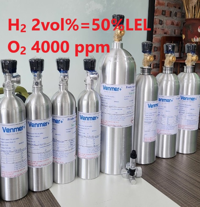 Chai khí H2 Hydro 2 vol % O2 4000 ppm Chai khí H2 Hydro 2 vol % O2 4000 ppm