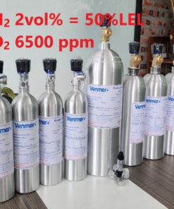 Chai khí H2 Hydro 2 vol % O2 6500 ppm