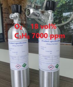 Chai khí O2 18 vol% C3H8 7000 ppm
