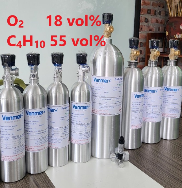 Chai khí O2 18 vol% C4H10 55 vol% Chai khí O2 18 vol% C4H10 55 vol%