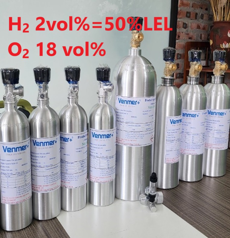 Chai khí H2 Hydro 2 vol % O2 18 vol% Chai khí H2 Hydro 2 vol % O2 18 vol%