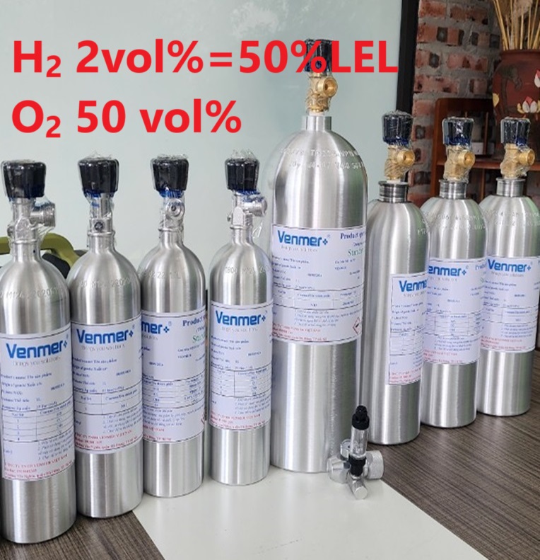 Chai khí H2 Hydro 2 vol % O2 50 vol% Chai khí H2 Hydro 2 vol % O2 50 vol%