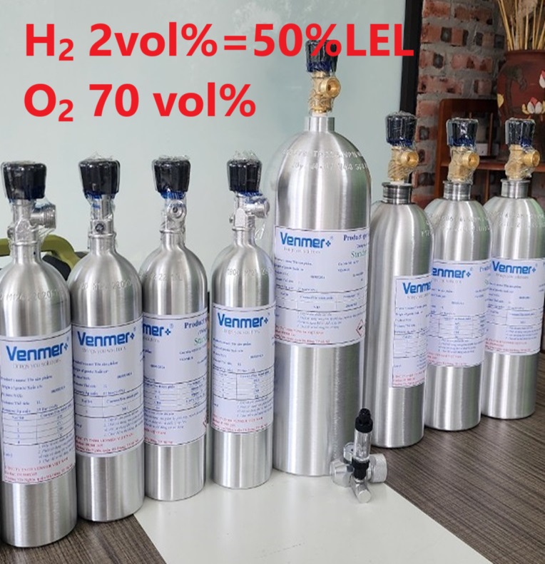 Chai khí H2 Hydro 2 vol % O2 70 vol% Chai khí H2 Hydro 2 vol % O2 70 vol%