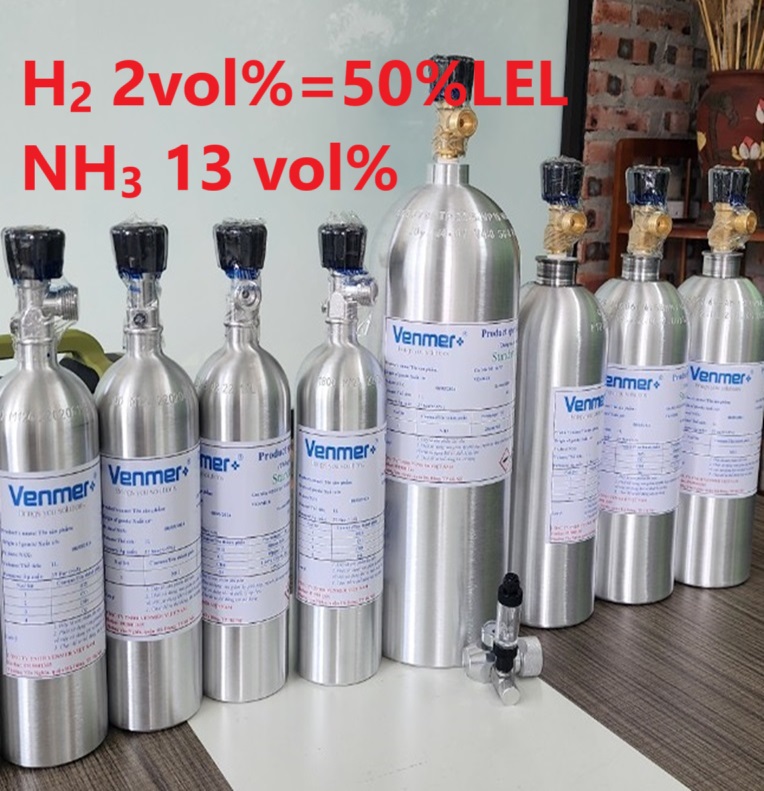 Chai khí H2 Hydro 2 vol % NH3 13 vol% Chai khí H2 Hydro 2 vol % NH3 13 vol%