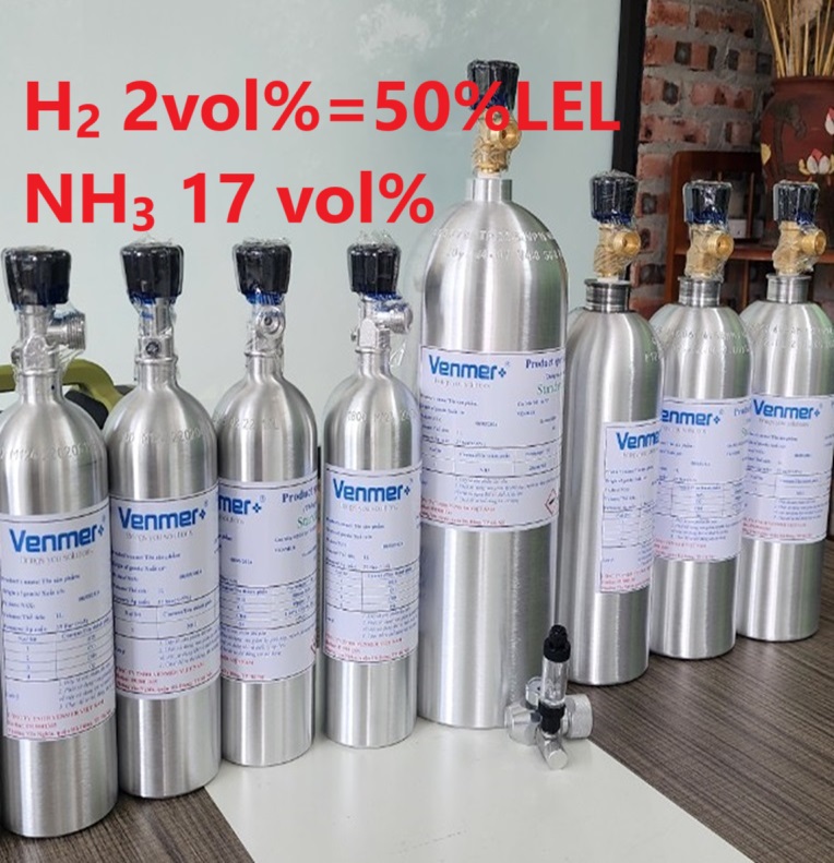 Chai khí H2 Hydro 2 vol % NH3 17 vol% Chai khí H2 Hydro 2 vol % NH3 17 vol%