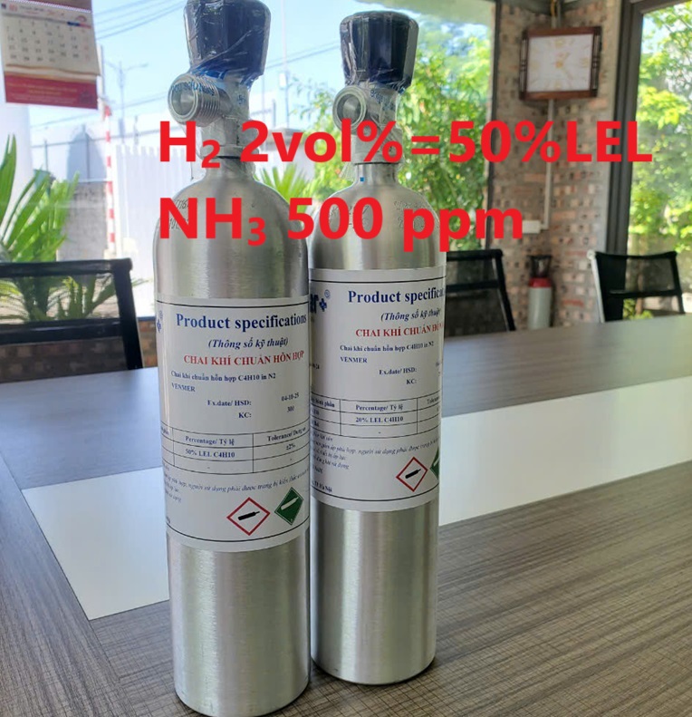 Chai khí H2 Hydro 2 vol % NH3 500 ppm Chai khí H2 Hydro 2 vol % NH3 500 ppm