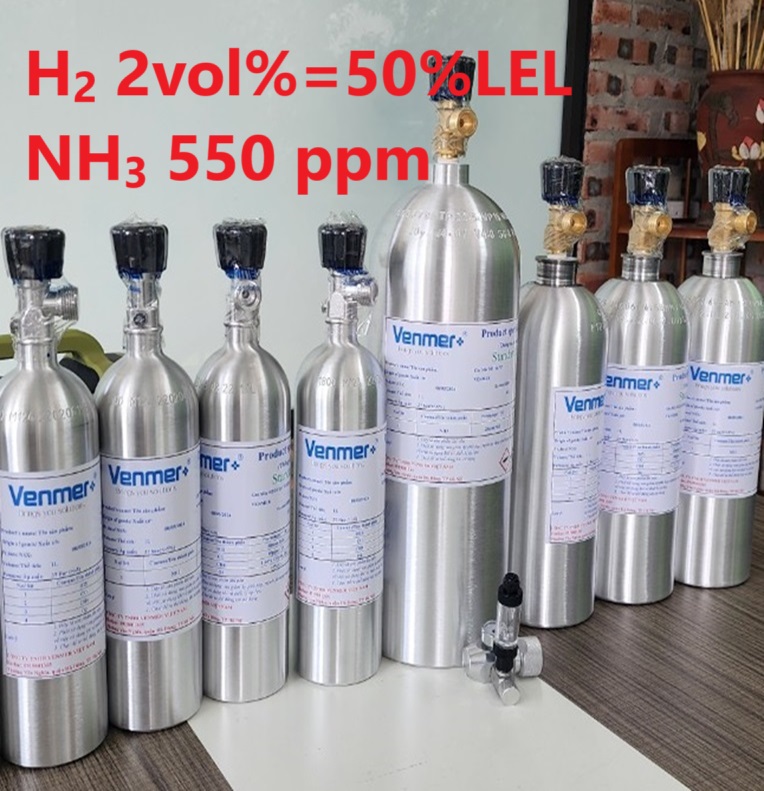 Chai khí H2 Hydro 2 vol % NH3 550 ppm Chai khí H2 Hydro 2 vol % NH3 550 ppm