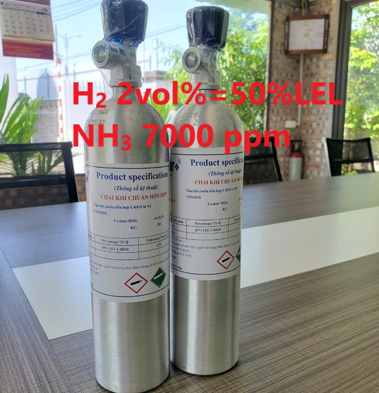 Chai khí H2 Hydro 2 vol % NH3 7000 ppm Chai khí H2 Hydro 2 vol % NH3 7000 ppm