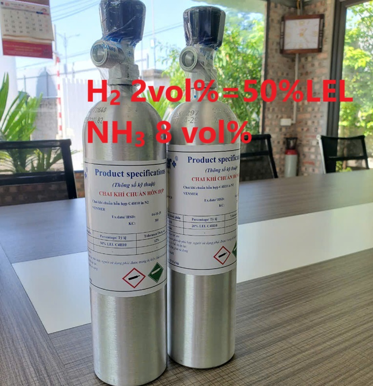 Chai khí H2 Hydro 2 vol % NH3 8 vol% Chai khí H2 Hydro 2 vol % NH3 8 vol%