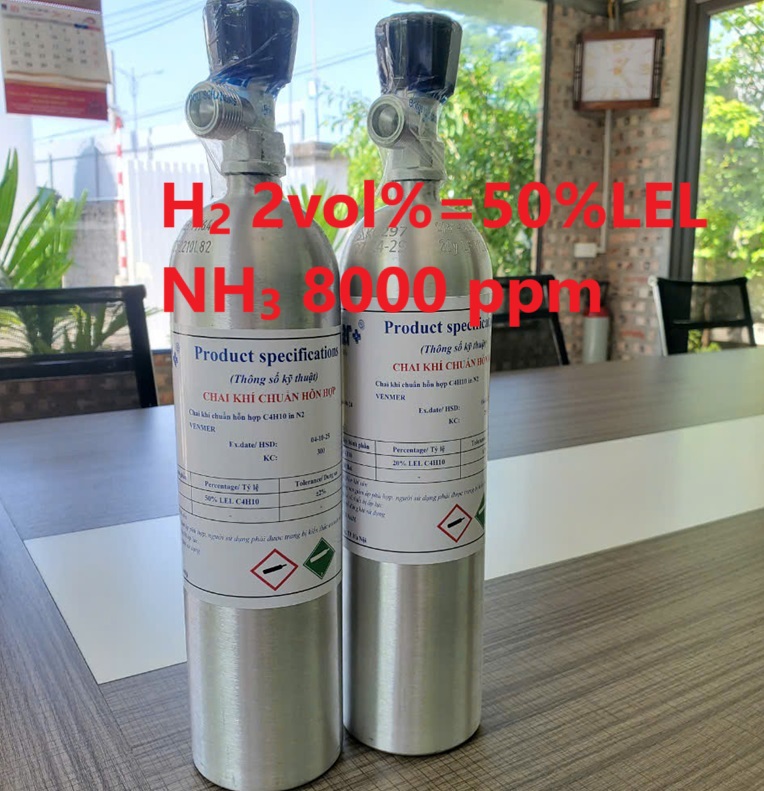 Chai khí H2 Hydro 2 vol % NH3 8000 ppm Chai khí H2 Hydro 2 vol % NH3 8000 ppm