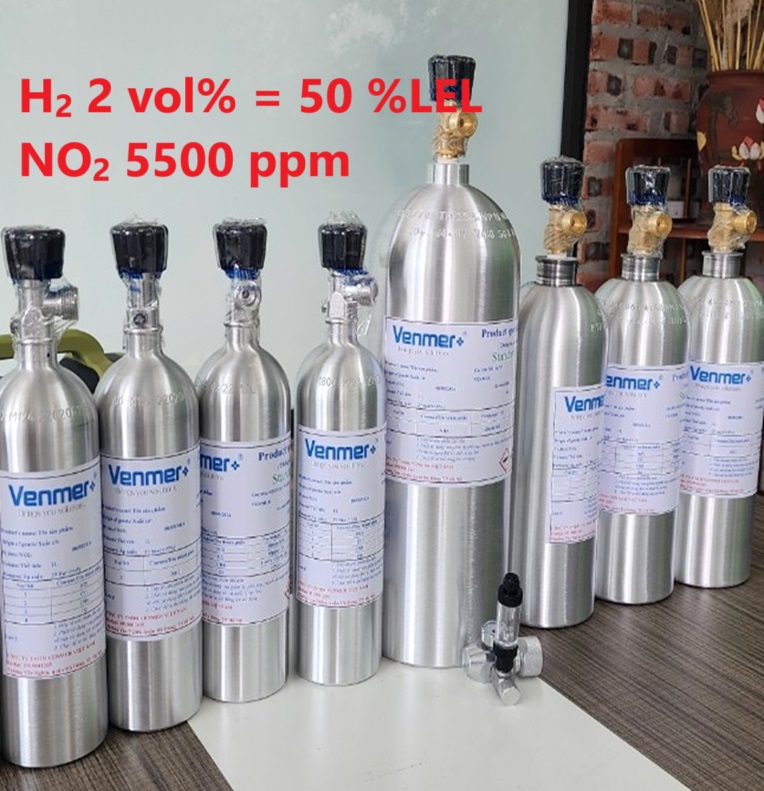 Chai khí H2 Hydro 2 vol % NO2 5500 ppm Chai khí H2 Hydro 2 vol % NO2 5500 ppm