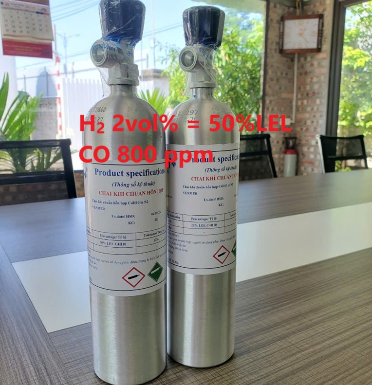Chai khí H2 Hydro 2 vol % CO 800 ppm Chai khí H2 Hydro 2 vol % CO 800 ppm
