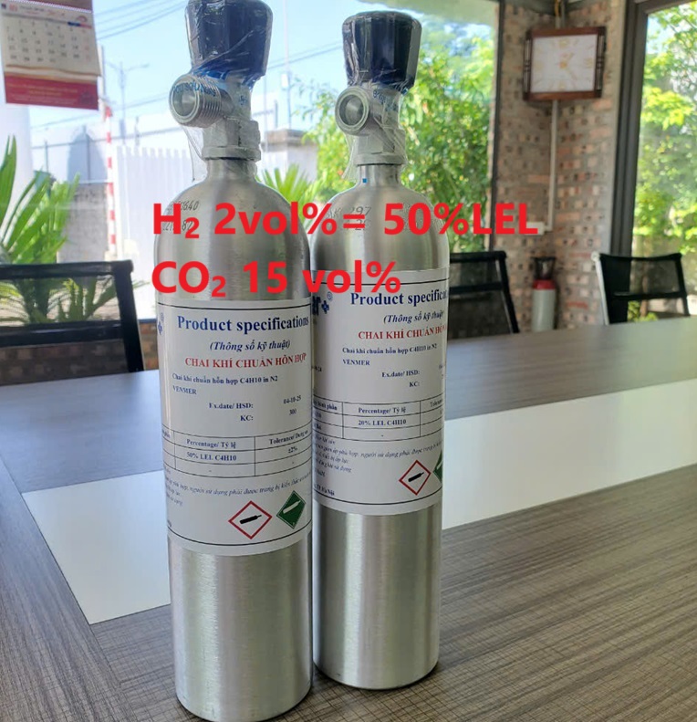 Chai khí H2 Hydro 2 vol % CO2 15 vol % Chai khí H2 Hydro 2 vol % CO2 15 vol %