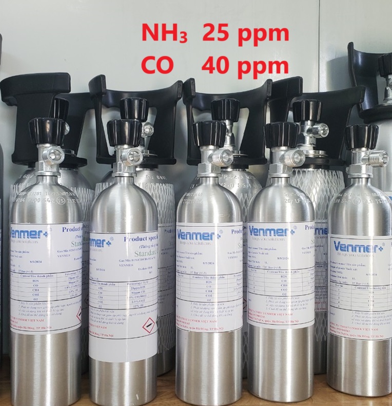 Bình khí chuẩn NH3 25 ppm CO 40 ppm Bình khí chuẩn NH3 25 ppm CO 40 ppm