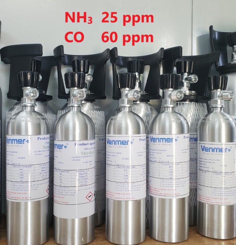 Bình khí chuẩn NH3 25 ppm CO 60 ppm Bình khí chuẩn NH3 25 ppm CO 60 ppm