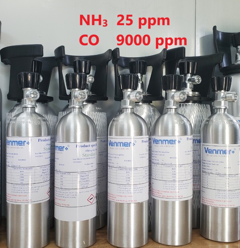 Bình khí chuẩn NH3 25 ppm CO 9000 ppm Bình khí chuẩn NH3 25 ppm CO 9000 ppm