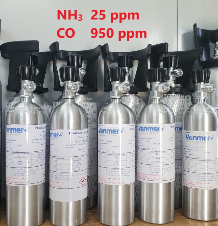 Bình khí chuẩn NH3 25 ppm CO 950 ppm Bình khí chuẩn NH3 25 ppm CO 950 ppm