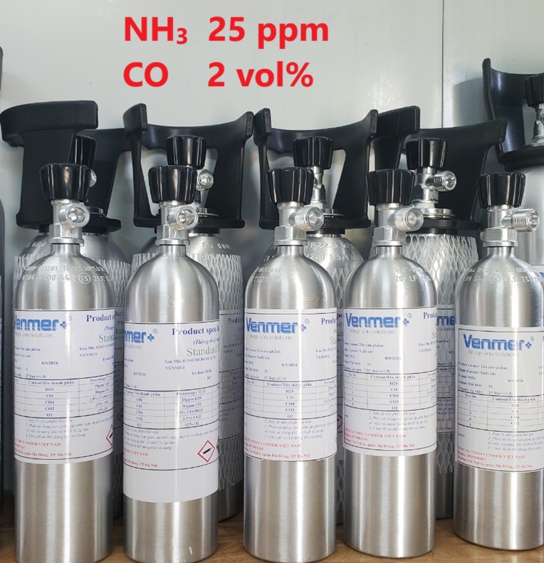 Bình khí chuẩn NH3 25 ppm CO 2 vol % Bình khí chuẩn NH3 25 ppm CO 2 vol %