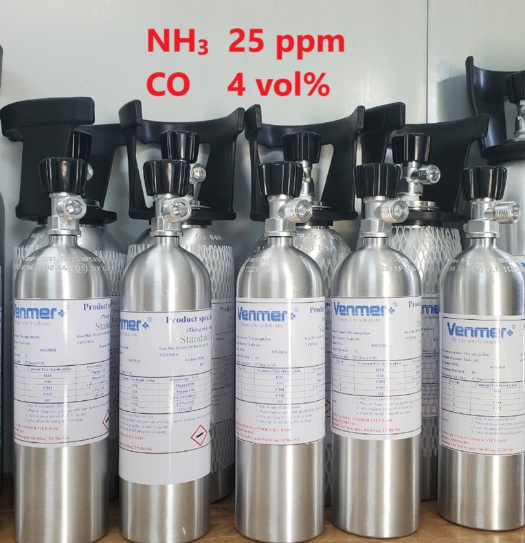 Bình khí chuẩn NH3 25 ppm CO 4 vol % Bình khí chuẩn NH3 25 ppm CO 4 vol %
