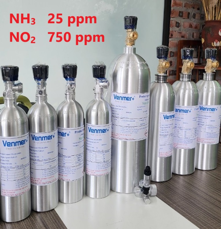 Bình khí chuẩn NH3 25 ppm NO2 750 ppm Bình khí chuẩn NH3 25 ppm NO2 750 ppm