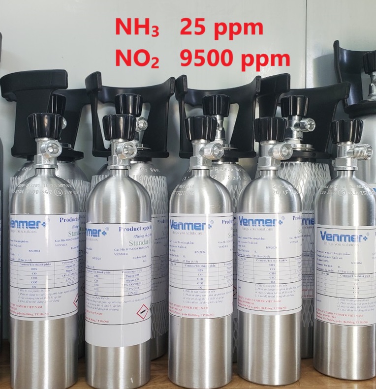 Bình khí chuẩn NH3 25 ppm NO2 9500 ppm Bình khí chuẩn NH3 25 ppm NO2 9500 ppm